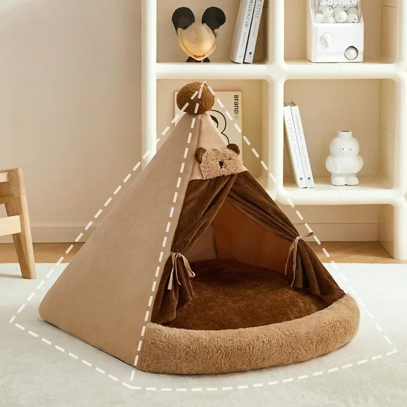 Dog Tent, All-season Kennel Removable and Washable Closed, Small and Medium-sized Dog Teddy's Kennel, Cat Litter, Warm in Winter