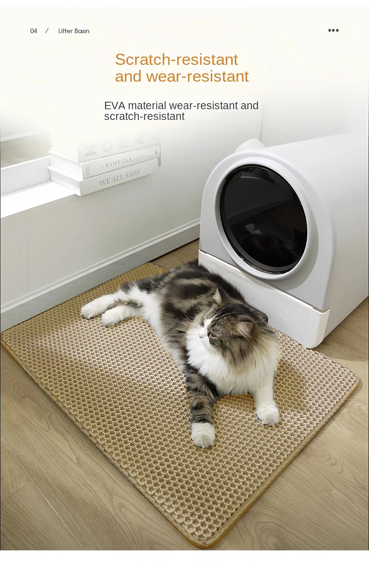 Cat Litter Mat Non Slip Big Pet Litter Box Filter Mat Double Layer Wear Resistant Waterproof Cat Litter Mat Pet Clean Supplies