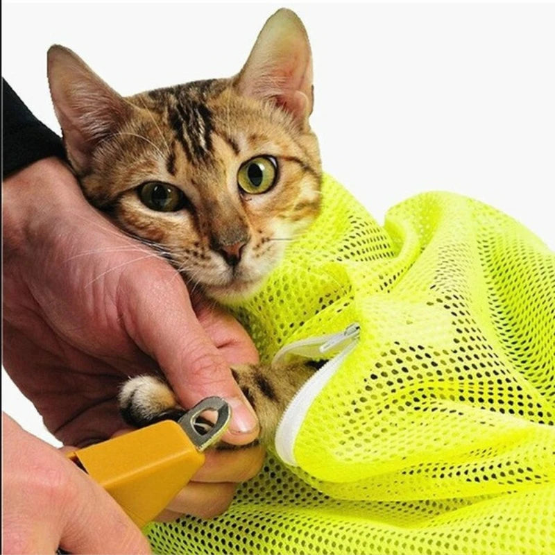 Mesh Cat Groom Bath Bag Adjustable Dogs Anti Scratch Bite Kat Nail Trim Inject Examing Pet Washing Clean Restraint Massage Bags