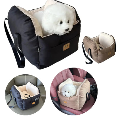 Dog Car SUV Seat Puppy Bed with Adjustable Fixed Strap Non-Slip Bottom Dog Seat for Dog Cat Traveling Carry Supplies Washable