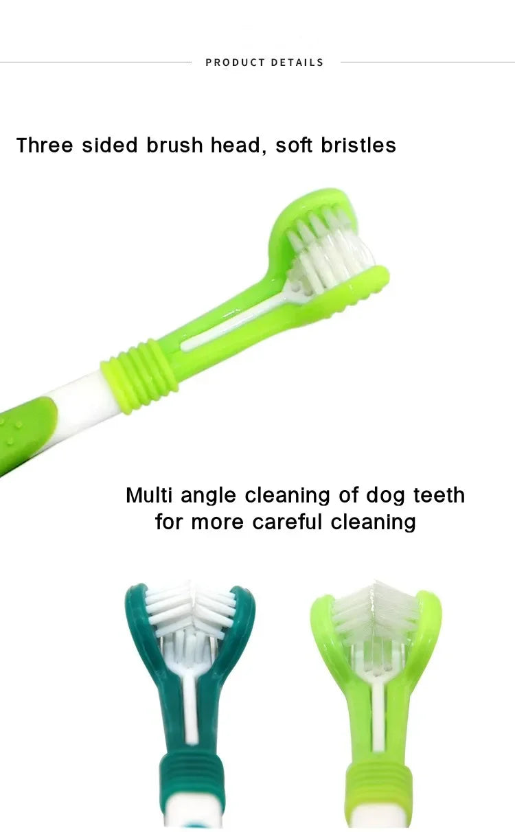 3-Sided Pet Toothbrush Dog Plastic Toothbrush Removing Bad Breath Tartar Cleaning Mouth Pet Dental Care Cat Cleaning Mouth