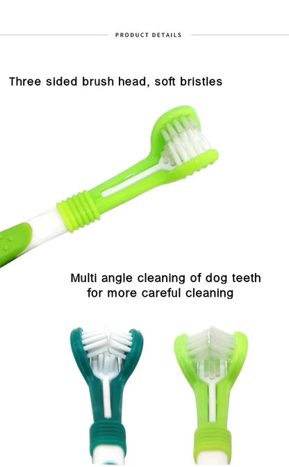 3-Sided Pet Toothbrush Dog Plastic Toothbrush Removing Bad Breath Tartar Cleaning Mouth Pet Dental Care Cat Cleaning Mouth