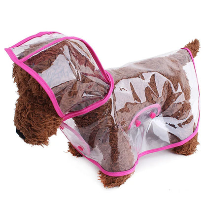 Pet Dog Raincoat Waterproof Pet Clothes Hooded Rain Jacket for Small Large Dogs Transparent Plastic Puppy Rain Poncho Rainwear