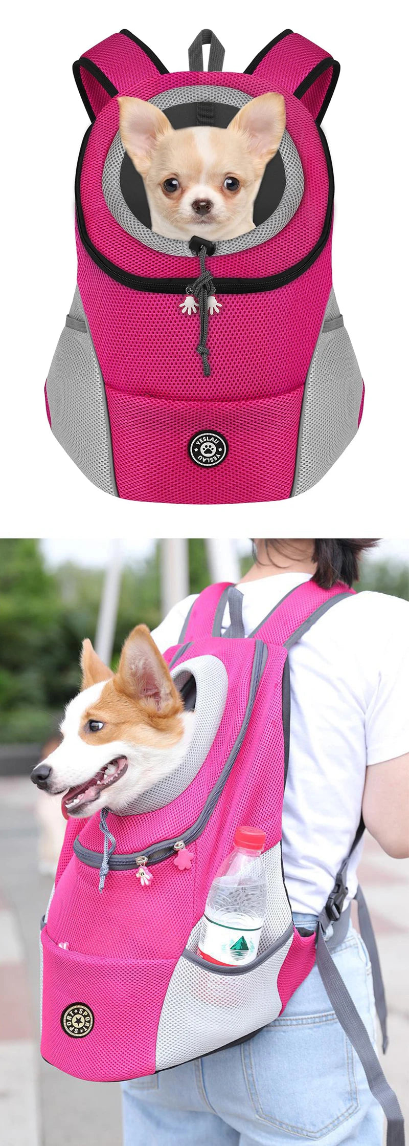 Double Shoulder Portable Outdoor Pet Bag For Dogs Travel Breathable Dog Bag Outdoor Dog Carrier Bag Pet Carrying Supplies