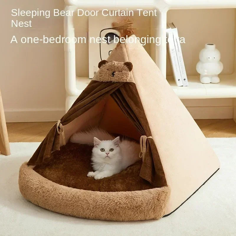 Dog Tent, All-season Kennel Removable and Washable Closed, Small and Medium-sized Dog Teddy's Kennel, Cat Litter, Warm in Winter