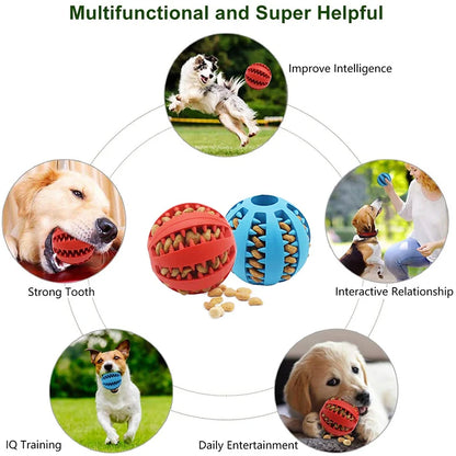 Dog Leaky Food Ball Tooth Cleaning Puppy Chew Toys Natural Rubber Elasticity Ball Relieve Boredom Dog Toy 5CM/7CM