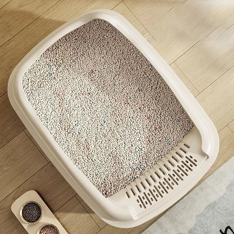 Cat Litter Box for Small Cats Animals Semi Closed Cat Dog Tray with Scoop Excrement Training Sand Litter Box Cat Accessories