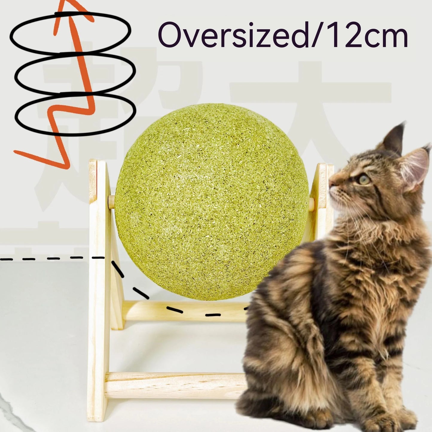 Catnip Ball Ferris Wheel 15Cm Ball Relief Cat Toy Cats Can Not Put Down The Hand Can Stand Up Ball Toy Digestion and Hair