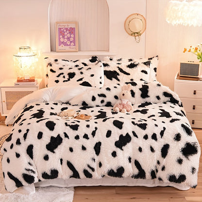 BED COVERS, [3pcs Luxurious Leopard Print Duvet] 3pcs Luxurious Leopard Print Faux Fur Duvet Cover Set, Fluffy Shaggy Duvet Cover With 2 Pillowcases (No Core), Ultra-Soft And Warm Duvet Set For Bedroom Decor