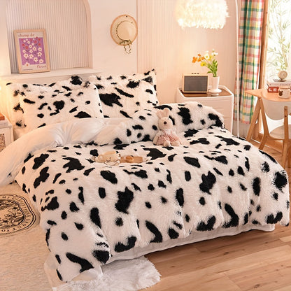 BED COVERS, [3pcs Luxurious Leopard Print Duvet] 3pcs Luxurious Leopard Print Faux Fur Duvet Cover Set, Fluffy Shaggy Duvet Cover With 2 Pillowcases (No Core), Ultra-Soft And Warm Duvet Set For Bedroom Decor