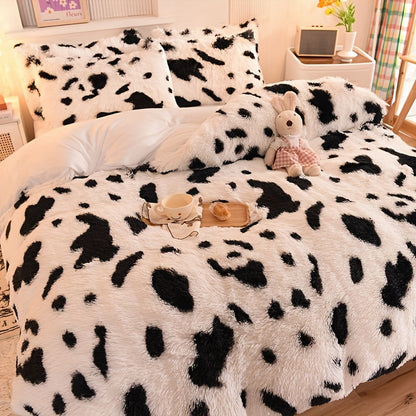 BED COVERS, [3pcs Luxurious Leopard Print Duvet] 3pcs Luxurious Leopard Print Faux Fur Duvet Cover Set, Fluffy Shaggy Duvet Cover With 2 Pillowcases (No Core), Ultra-Soft And Warm Duvet Set For Bedroom Decor