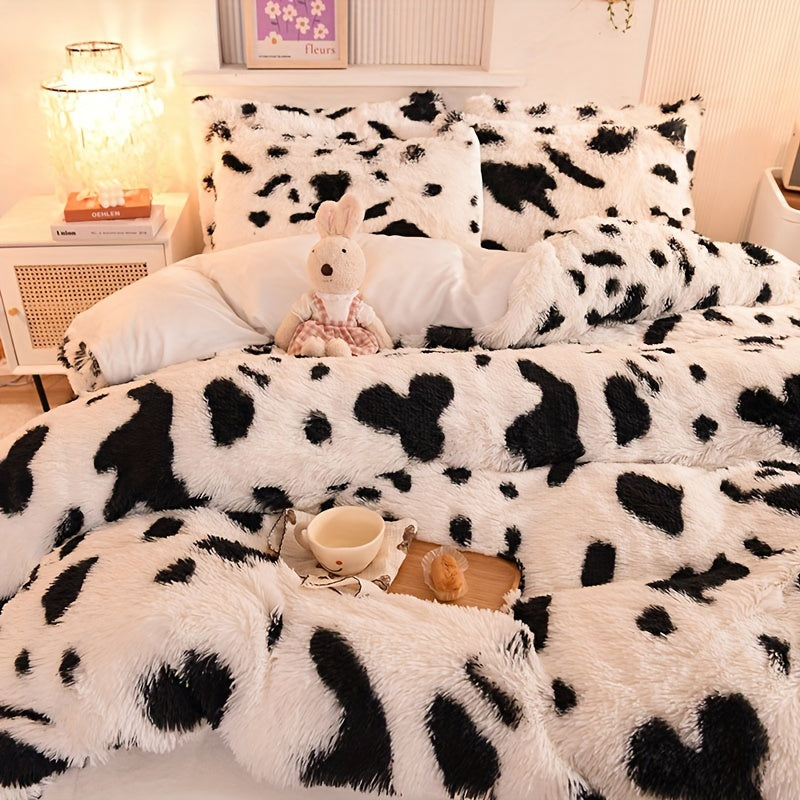 BED COVERS, [3pcs Luxurious Leopard Print Duvet] 3pcs Luxurious Leopard Print Faux Fur Duvet Cover Set, Fluffy Shaggy Duvet Cover With 2 Pillowcases (No Core), Ultra-Soft And Warm Duvet Set For Bedroom Decor