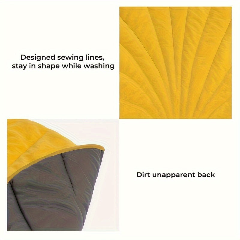 1pc Cozy Leaf-Shaped Pet Mat for Dogs, Double-Sided Pet Blanket with Waterproof Polyester Fill, Hair-Resistant, Warm & Soft for All Seasons, Ideal for Extra Small to Medium Breeds