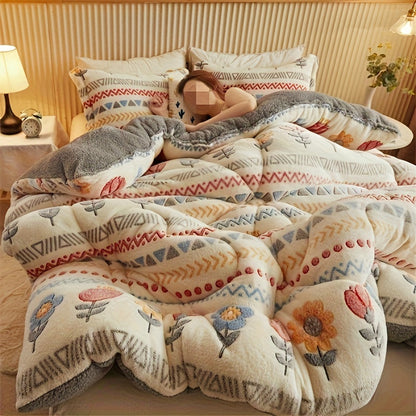 BED COVERS, [Thick and Warm] Thick Quilt | 1pc | knitted | Thickened and Warm, Soft and Comfortable | Bedroom, Guest Room, Hotel