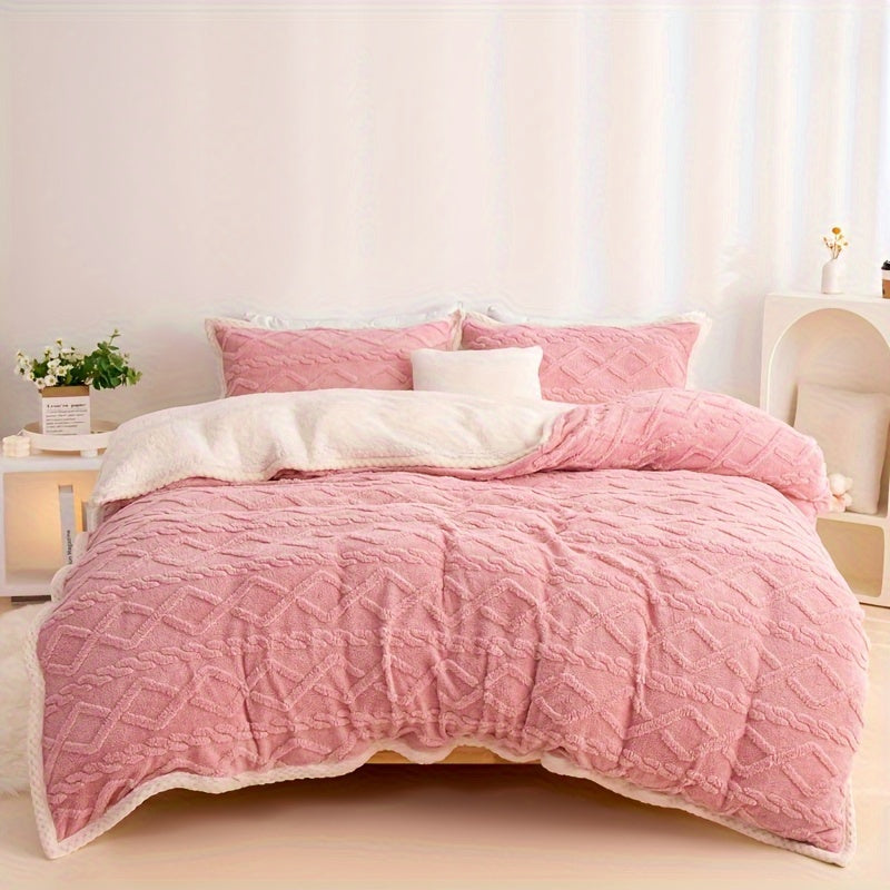 3pcs Taffeta Duvet Cover Set - Soft, Warm & Cozy Bedding With Zip Closure For All Seasons - Includes 1 Duvet Cover And 2 Pillowcases