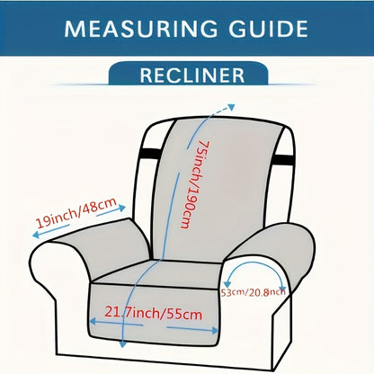 Thick, Warm Plush Recliner Slipcover - Cozy Non-Slip Sofa Cover for Living Room & Office Decor - Pet-Friendly, Machine Washable, Mixed Colors
