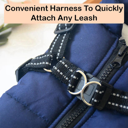 Water-Resistant Cosy Dog Jacket With Harness