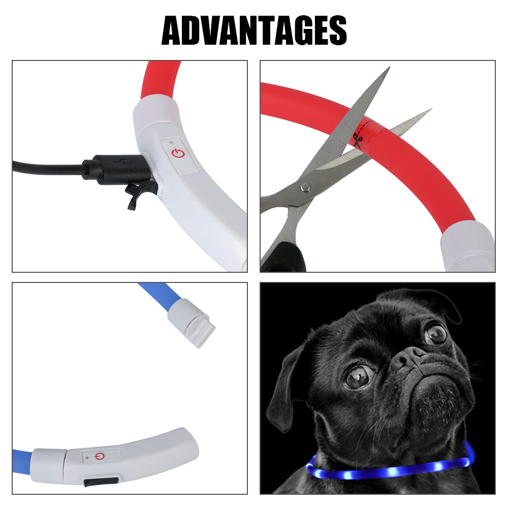 Night Luminous Charge Collar Pet Accessories Night Safety Flashing Glow  Collar Dog Loss Prevention Led Usb Dog Collar