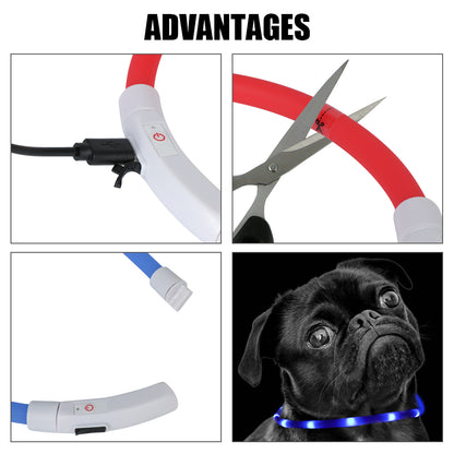 Night Luminous Charge Collar Pet Accessories Night Safety Flashing Glow  Collar Dog Loss Prevention Led Usb Dog Collar